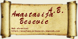 Anastasija Bešević vizit kartica